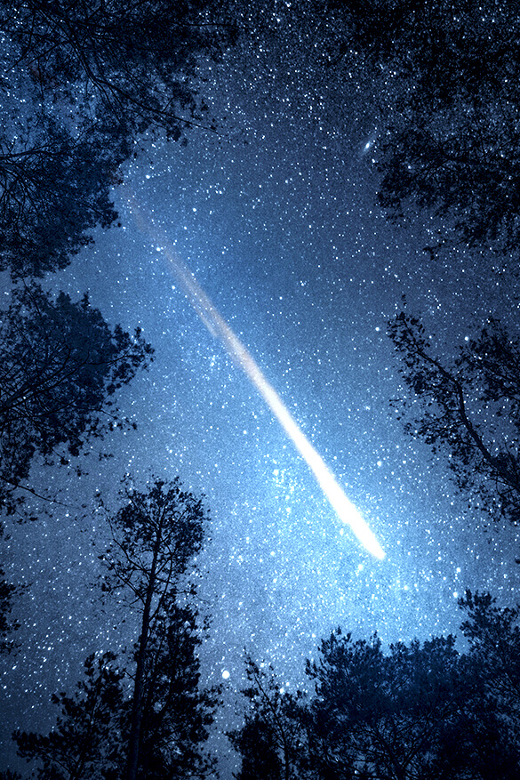 galaxy image with shooting star